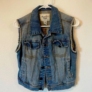 Denim vest. Medium but wears small.